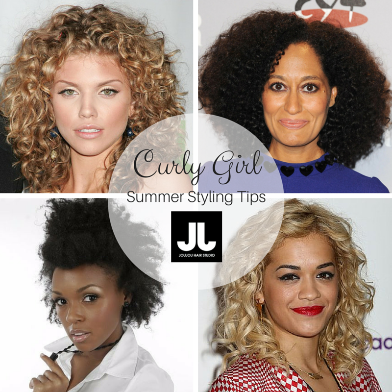 curly hair types; Rita ora, Janelle Monae, Tracee Ellis Ross, AnnaLynne McCord JouJou Hair Studio Hair Styling Tips